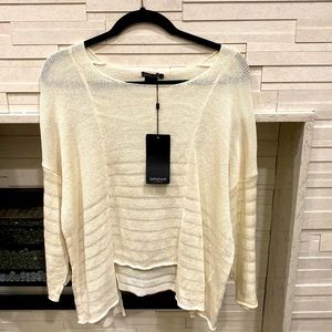 New with tags ivory long sleeve Grizas brand linen sweater